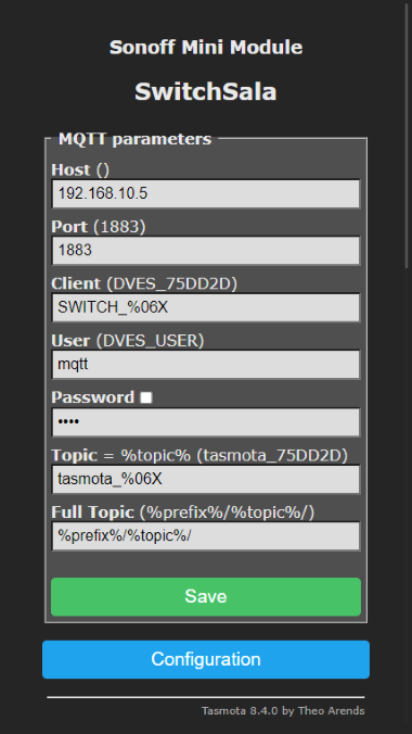 Tasmota MQTT